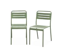 sweeek - Lot de 2 chaises de Jardin Acier. 2 Places. Vert. Amelia. L44 x P52 x H79cm