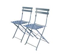 sweeek - Lot de 2 chaises de Jardin bistrot Pliables en Acier thermolaqué. 49.5 x 41 x 80.5cm