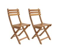sweeek - Lot de 2 chaises de Jardin CALENA Pliables Acacia Naturel. 40 x 52 x 85 cm