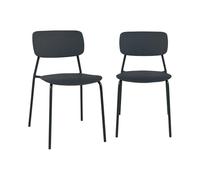 sweeek - Lot de 2 chaises de Jardin empilables Acier Anthracite et Plastique - Liva