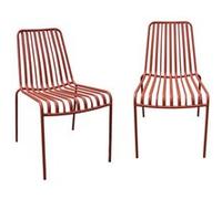 sweeek - Lot de 2 chaises de Jardin Florida Terracotta empilable en Acier. L 59 x P 47.5 x H 78 cm