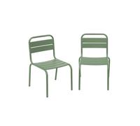 sweeek - Lot de 2 chaises en métal Kaki pour Enfant. Salon de Jardin Enfant