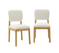 sweeek - Lot de 2 chaises scandinaves piètement en Bois d'hévéa revêtement Bouclette