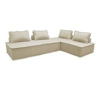 sweeek Lot de 2 chauffeuses DAO 2 places pour canapé modulable tissu capitonné beige Beige
