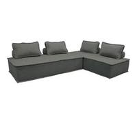| Lot de 2 chauffeuses DAO 2 places pour canapé modulable tissu capitonné gris foncé