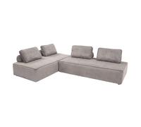 sweeek - Lot de 2 chauffeuses Lao 2 Places pour canapé modulable Velours côtelé Gris Clair. L 180 x P 90 x H 78cm