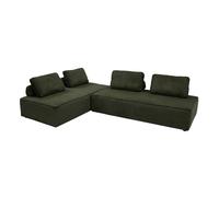 sweeek - Lot de 2 chauffeuses Lao 2 Places pour canapé modulable Velours côtelé Vert foncé. L 180 x P 90 x H 78cm