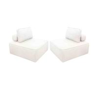 sweeek - Lot de 2 chauffeuses pour canapé modulable Tissu Bouclette crème 1 Place Bao. L 90 x P 90 x H 74cm