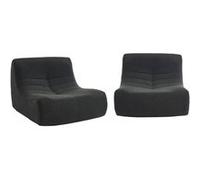 sweeek - Lot de 2 fauteuils chauffeuses en Bouclette texturée Noir Style Contemporain 1 Place