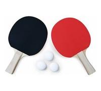 sweeek Lot de 2 raquettes et 3 balles pour table de Ping-Pong Noir et rouge G