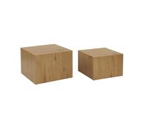 Lot de 2 tables basses carrées effet frêne SYLVA L 58 x l 58 x H 40cm / L 50 x l 50 x H 33cm