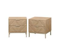 sweeek Lot de 2 tables de chevet Budapest deux tiroirs L 45 x l 40 x H 45cm BUDAPEST