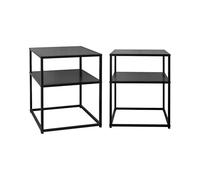 Table de Chevet Sweeek Lot de 2 Tables de chevet en métal noir 1 étagère INDUSTRIELLE L 43 x l 40 x H 52cm