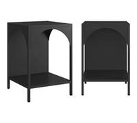 Lot de 2 tables de chevet tables d'appoint en métal style industriel noir L 35 x l 35 x H 51cm