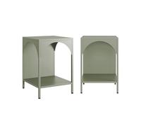 sweeek - Lot de 2 Tables de Chevet. Tables d'appoint en métal Style Industriel. Vert. L 35 x l 35 x H 51cm