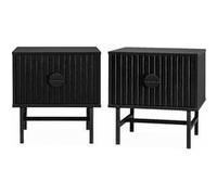 sweeek Lot de 2 tables de chevet un tiroir L 48 x l 39 x H 50cm Noir