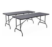 Lot de 2 tables table de réception pliables, 180cm gris