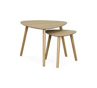 sweeek - Lot de 2 Tables gigognes Style scandinave en MDF décor Bois Coloris Naturel