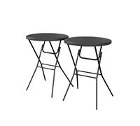 sweeek - Lot de 2 Tables Hautes de réception - Gala - Mange Debout. Pliables. Ø80cm x 110cm. Gris foncé