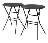 sweeek - Lot de 2 Tables Hautes de réception - Gala - Mange Debout. Pliables. Ø80cm x 110cm. Gris foncé