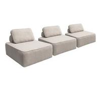 sweeek - Lot de 3 chauffeuses pour canapé modulable Tissu Bouclette Beige 1 Place Bao. L 90 x P 90 x H 74cm