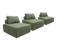 Lot de 3 chauffeuses canapé modulables velours côtelé vertlsweeek