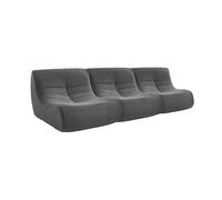 sweeek - Lot de 3 fauteuils chauffeuses en Bouclette texturée Anthracite Style Contemporain 1 Place