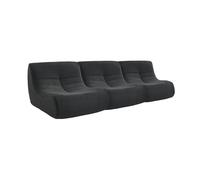 sweeek - Lot de 3 fauteuils chauffeuses en Bouclette texturée Noir Style Contemporain 1 Place