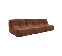 sweeek - Lot de 3 fauteuils chauffeuses en Bouclette texturée Terracotta Style Contemporain 1 Place