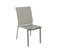 sweeek - Lot de 4 chaises de Jardin Buffalo empilables Aluminium et textilene Kaki. 64.5 x 45.5 x 89.5 cm