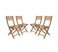 sweeek Lot de 4 chaises de jardin CALENA pliables acacia naturel 40 x 52 x 85 cm Naturel