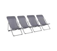 sweeek - Lot de 4 chaises Pliantes Livorno en Acier/textilene. Anthracite. 83 x 88 x 95 cm