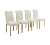 sweeek - Lot de 4 chaises Rita revêtement Bouclette Pieds en Bois d'hévéa
