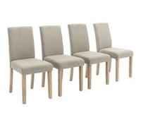 sweeek - Lot de 4 chaises Rita Velours côtelé Pieds en Bois d'hévéa cérusé