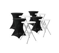 sweeek - Lot de 4 Tables de réception Pliantes Acier avec Housse de Protection Housse en Polyester noit Gala