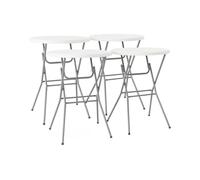 Lot de 4 tables de réception. tables mange debout pliantes acier blanc