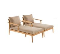 sweeek - Lot de Deux Bains de Soleil Bois d'acacia et Cordage Marron - Cordelia
