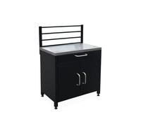 sweeek Meuble de cuisine extérieure en acier avec 1 tiroir et 1 porte et 1 grille de suspension L80 Noir