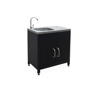 Meuble de cuisine extérieure en acier avec évier L80cm