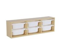 sweeek - Meuble de rangement pour enfant. naturel. 6 bacs en plastique
