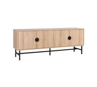 Meuble TV décor bois rainuré effet chêne | sweeek