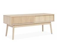 Meuble TV décor bois. 2 portes coulissantes L 115 x l 40 x H 48cm - Linear