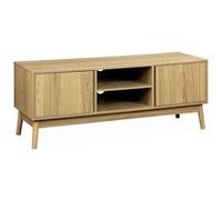 Meuble TV décor bois 2 portes L 120 x l 39 H 48cm - Dune