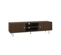 sweeek - Meuble TV vintage décor bois et acier inoxydable 2 portes 180cm SHELBY