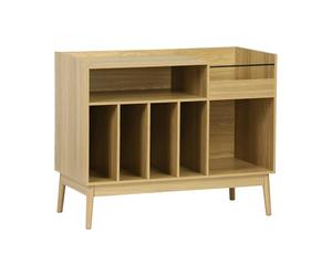 sweeek - Meuble Vinyle Vintage décor Bois. Dune. L 100 x l 48 x H 81.5cm