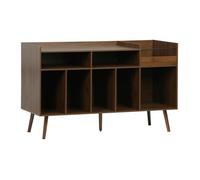 sweeek - Meuble vinyle XL vintage décor bois foncé 130cm NEPAL