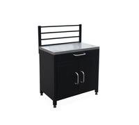 sweeek - Module de cuisine extérieure acier 1 tiroir 2 portes + grille de suspension L80cm GRIMAUD