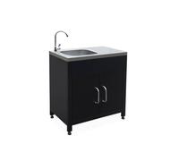 sweeek - Module de cuisine extérieure acier avec évier L80cm GRIMAUD