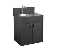 sweeek - Module de cuisine extérieure acier évier et 2 portes L80cm THIRA