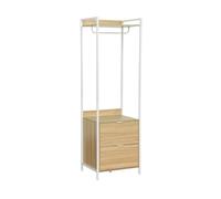 sweeek - Module Dressing Blanc avec 1 penderie. 2 tiroirs et 1 étagère. L 60 x P 48 x H 190 cm